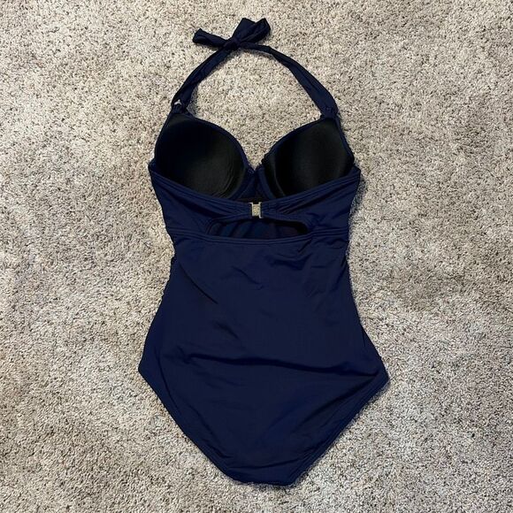 Tommy Bahama Navy Blue One Piece Halter Swimsuit Size 6/C - Picture 3 of 7